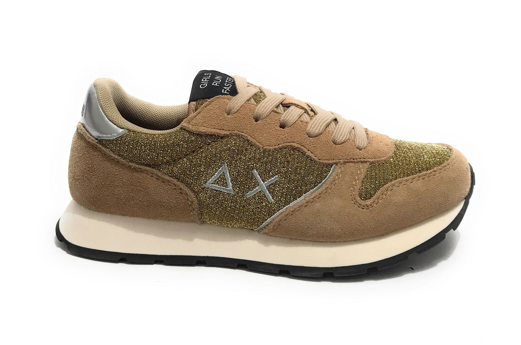 Scarpe Sun68 sneaker Girl's ally glitter textile teen suede/ nylon oro Z25SU07 Z44404T