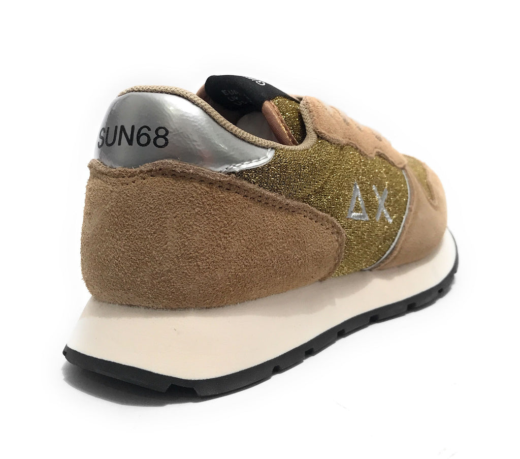 Scarpe Sun68 sneaker Girl's ally glitter textile teen suede/ nylon oro Z25SU07 Z44404T