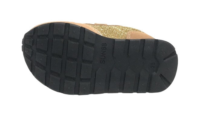 Scarpe Sun68 sneaker Girl's Ally glitter textile baby suede/ ecosuede oro Z25SU23 Z44404B