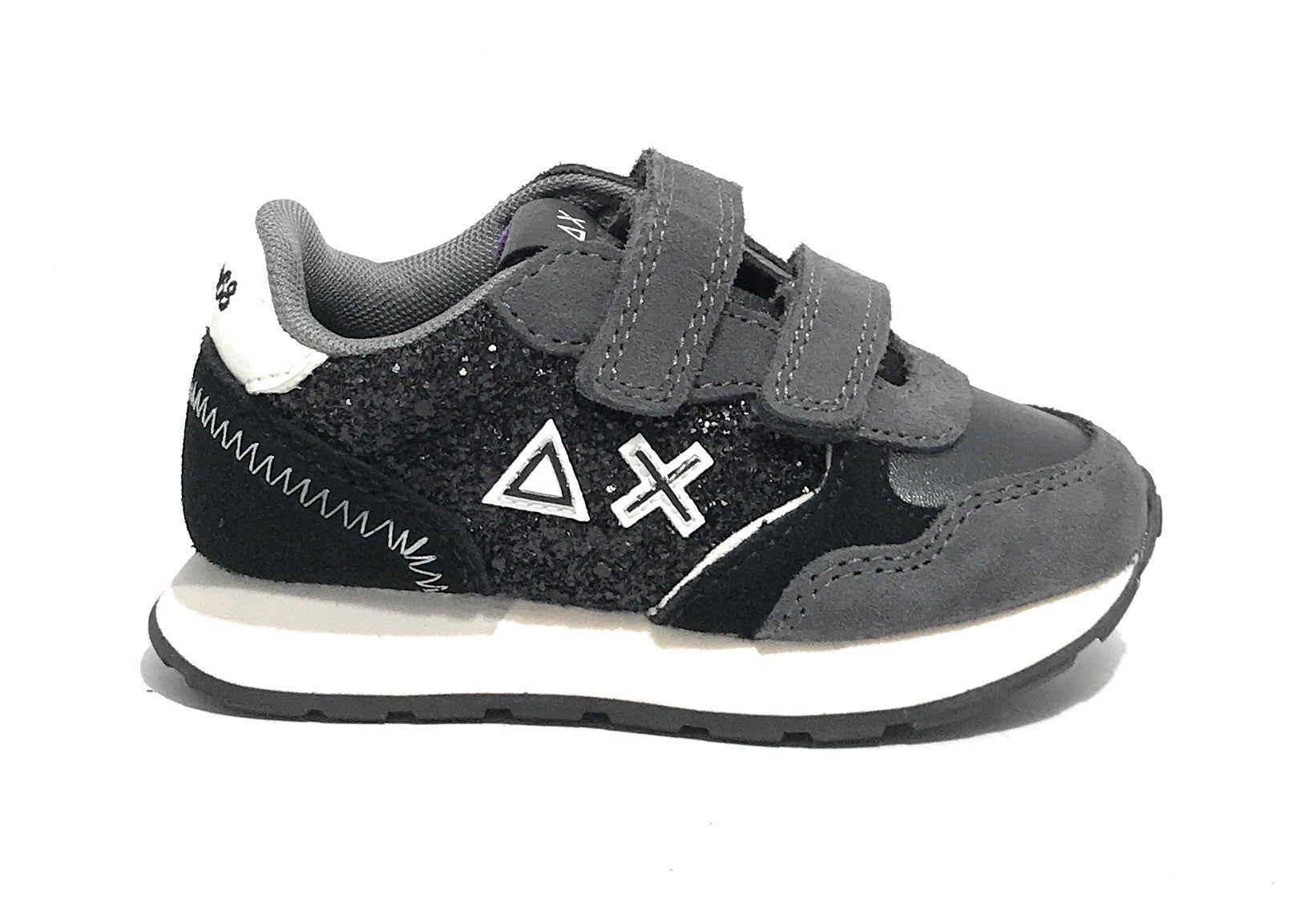 Scarpe Sun68 sneaker Girl's ally big glitter baby suede/ ecosuede nero Z25SU22 Z44417B