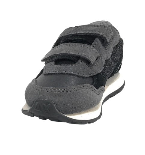 Scarpe Sun68 sneaker Girl's ally big glitter baby suede/ ecosuede nero Z25SU22 Z44417B