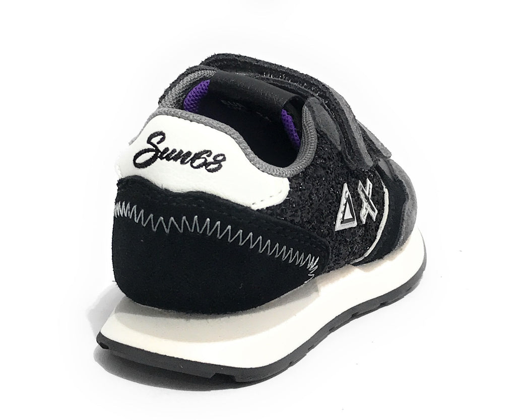 Scarpe Sun68 sneaker Girl's ally big glitter baby suede/ ecosuede nero Z25SU22 Z44417B