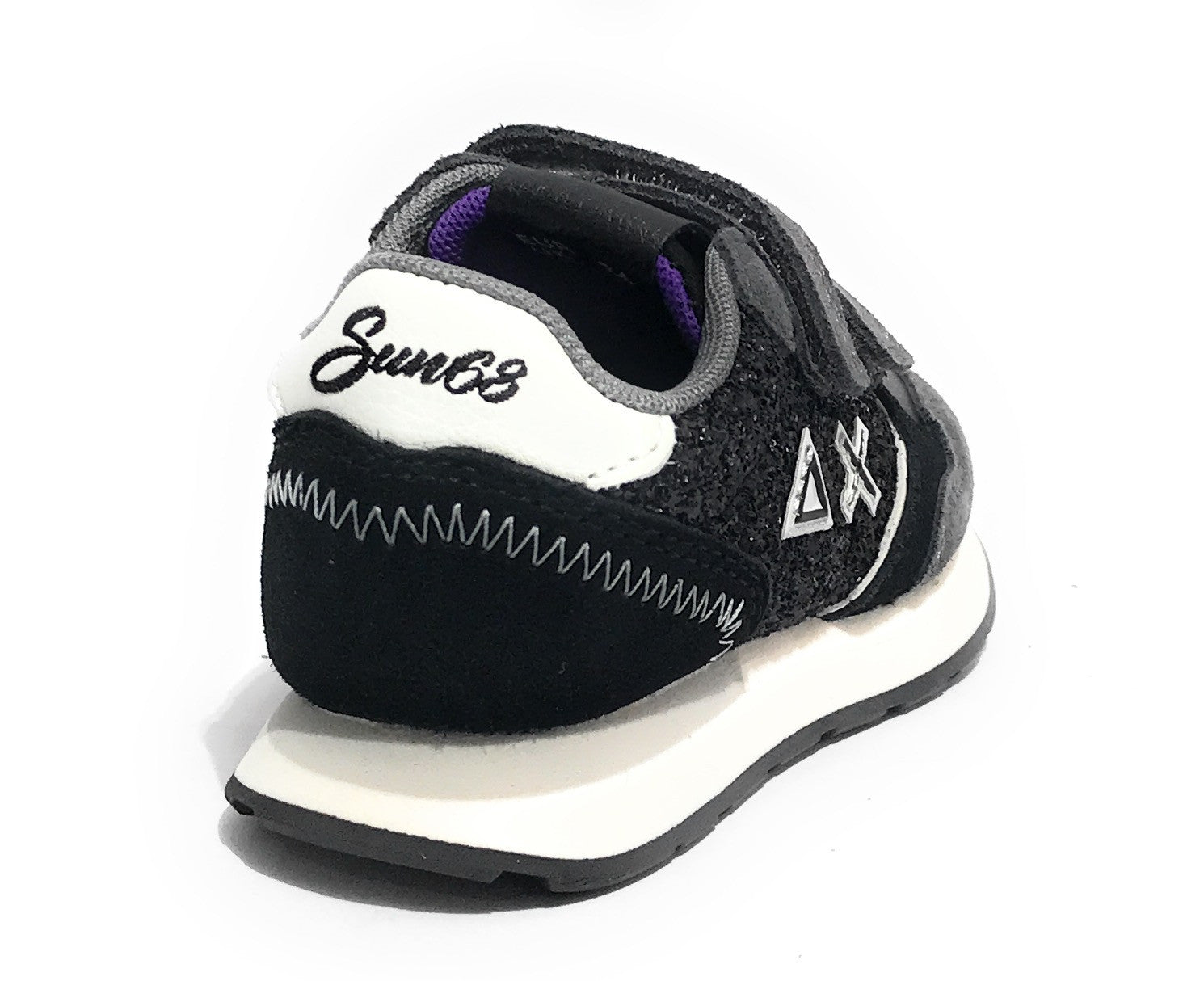 Scarpe Sun68 sneaker Girl's ally big glitter baby suede/ ecosuede nero Z25SU22 Z44417B