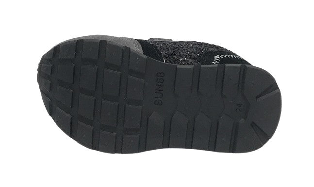 Scarpe Sun68 sneaker Girl's ally big glitter baby suede/ ecosuede nero Z25SU22 Z44417B