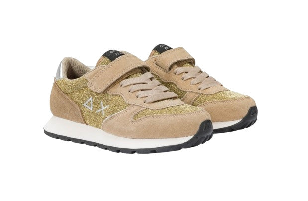 Scarpe Sun68 sneaker Girl's Ally glitter textile Kid oro Z25SU27 Z44404K