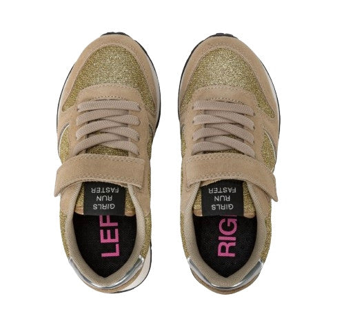 Scarpe Sun68 sneaker Girl's Ally glitter textile Kid oro Z25SU27 Z44404K