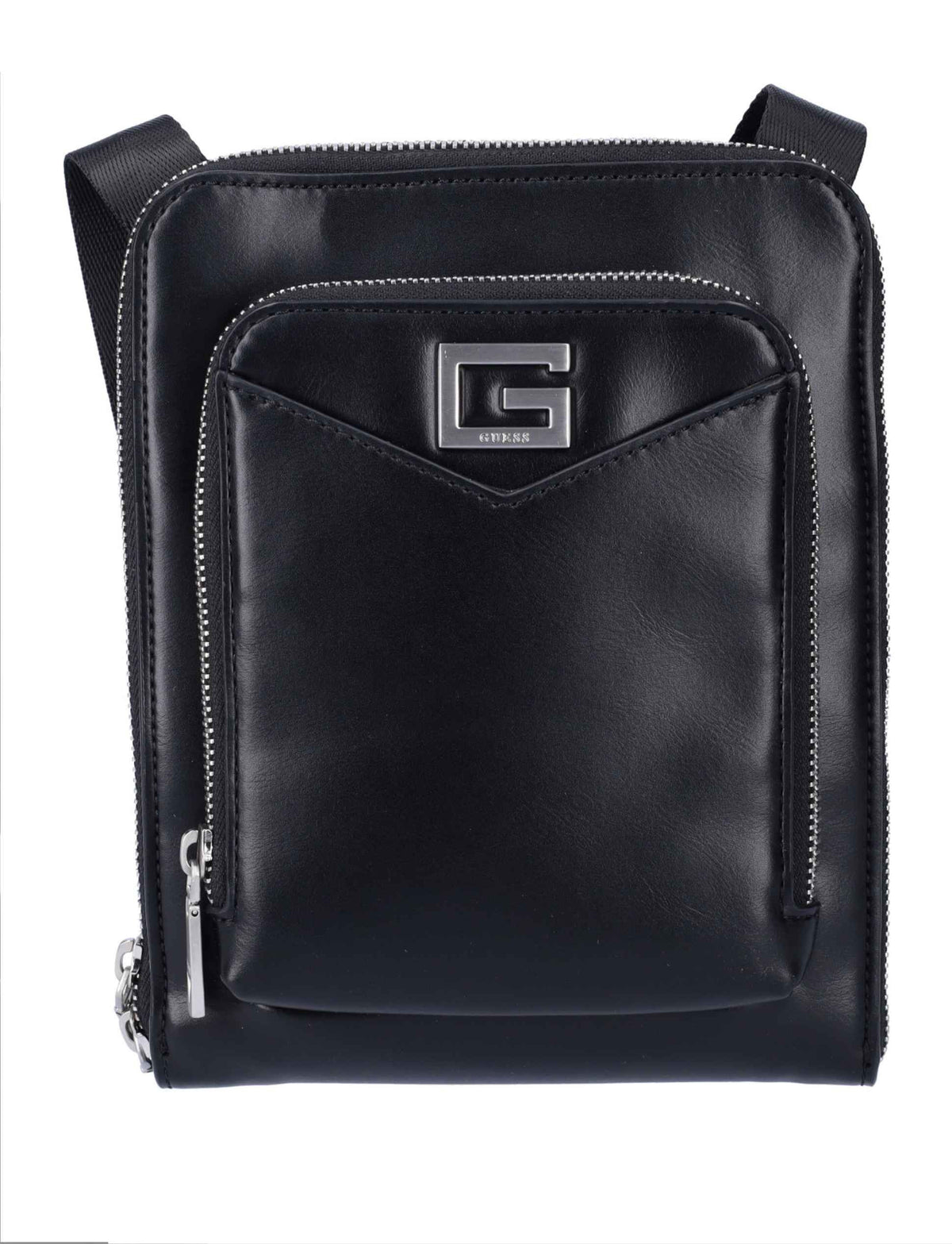 Borsa Guess tracolla uomo Siena flat crossbody zip around black UBS25GU13 HMSISSP5109