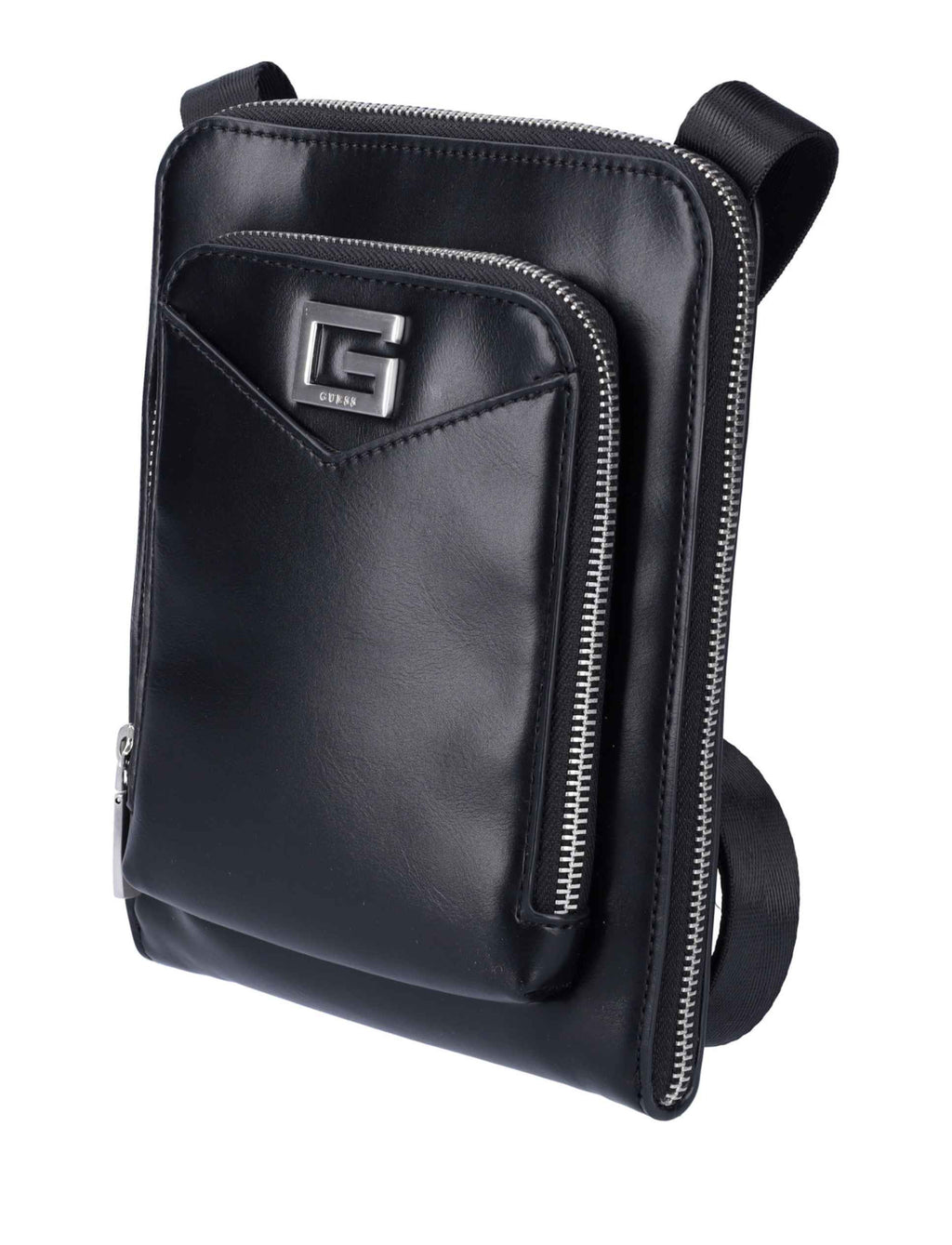 Borsa Guess tracolla uomo Siena flat crossbody zip around black UBS25GU13 HMSISSP5109