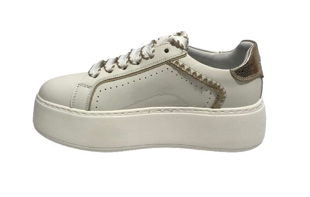 Scarpe donna sneaker Janet&Janet pelle white/ gold DS25JJ02 J-002