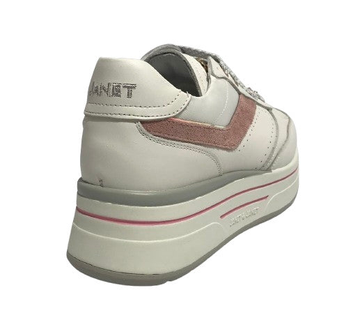 Scarpe donna sneaker Janet&Janet pelle white/ pink DS25JJ06 J-020