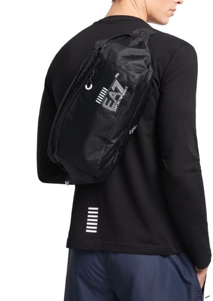 Borsa marsupio uomo EA7 Emporio Armani black/white logo UBS25EA04 245084