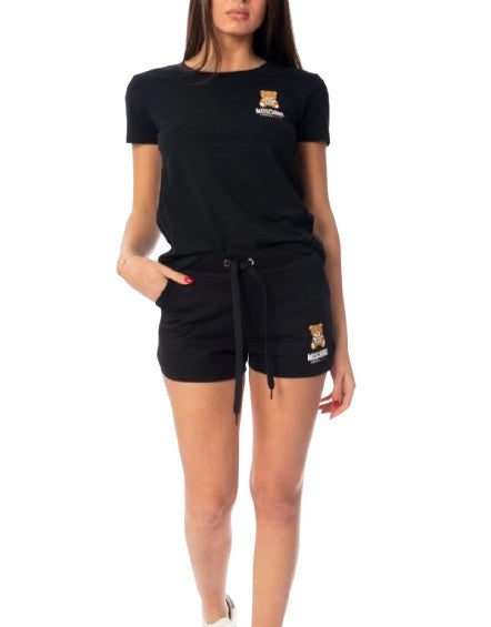 Set t-shirt  e pantaloncino donna Moschino nero ES25MO09 V6A7807 4410 0555