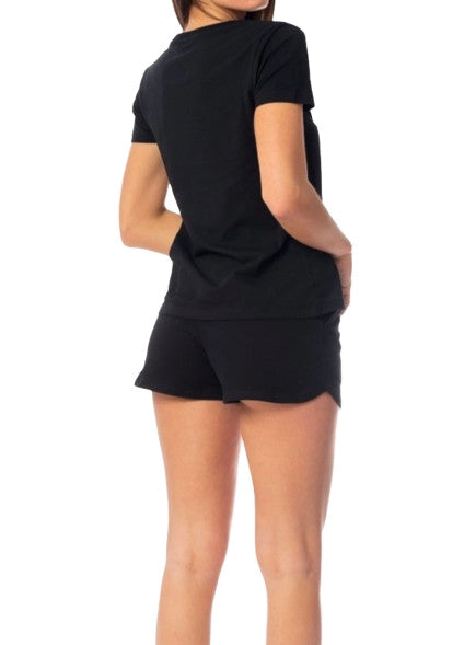 Set t-shirt  e pantaloncino donna Moschino nero ES25MO09 V6A7807 4410 0555