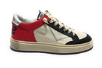 Scarpe uomo 4B12 sneakers in pelle bianco/ rosso/ nero US25QB10 KYLE-U920