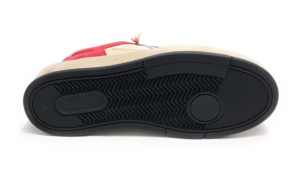 Scarpe uomo 4B12 sneakers in pelle bianco/ rosso/ nero US25QB10 KYLE-U920