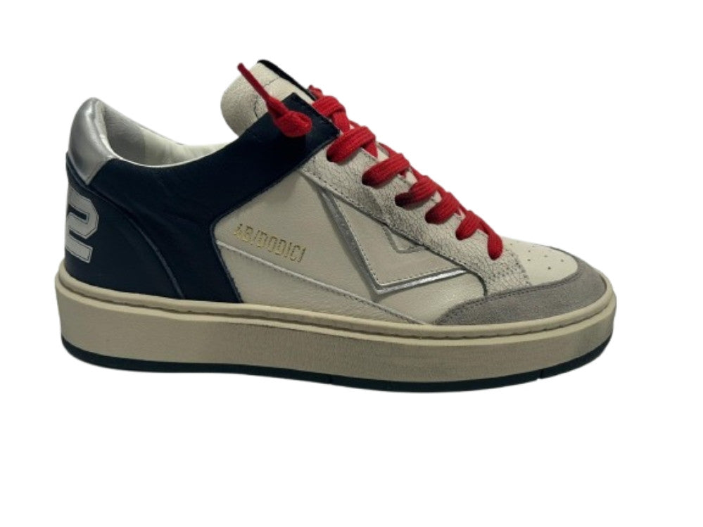 Scarpe uomo 4B12 sneakers in pelle blu/ bianco/ verde US25QB11 KYLE-U922