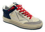 Scarpe uomo 4B12 sneakers in pelle blu/ bianco/ verde US25QB11 KYLE-U922