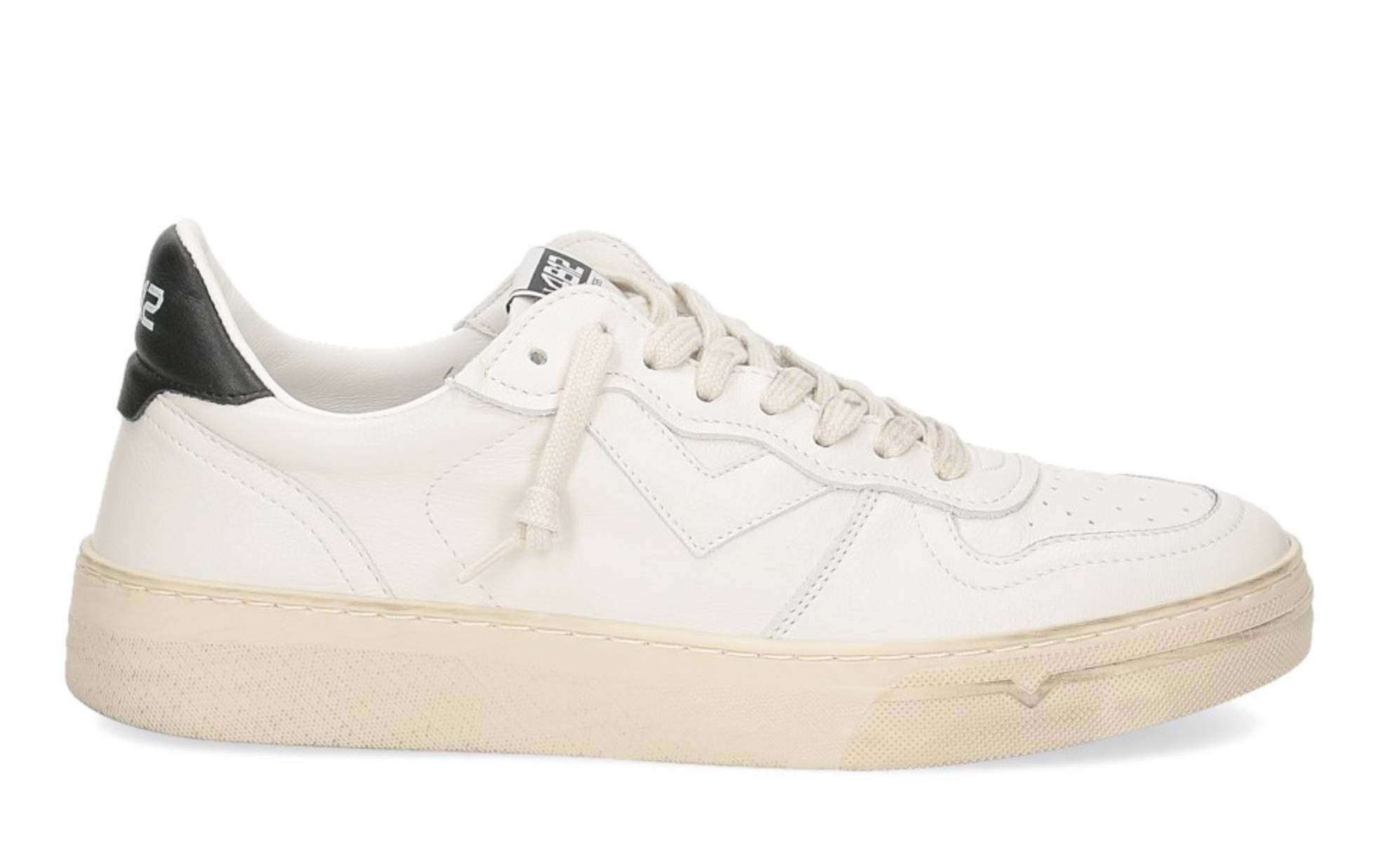 Scarpe uomo 4B12 sneakers in pelle off white/black US25QB14 HYPER-U944