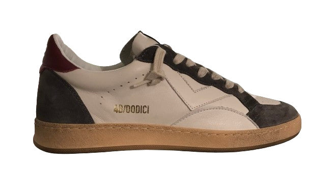 Scarpe uomo 4B12 sneakers in pelle bianco/ antracite US25QB16 PLAY.NEW-U84