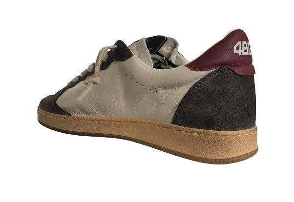 Scarpe uomo 4B12 sneakers in pelle bianco/ antracite US25QB16 PLAY.NEW-U84