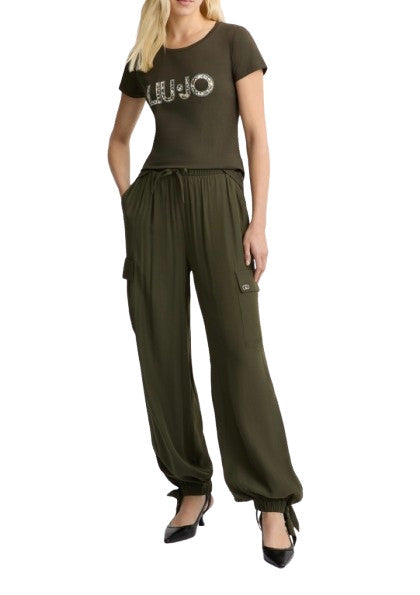 Pantalone Liu Jo donna cargo verde ES25LJ04 VA5165 T292