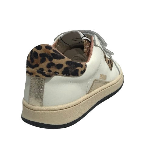 Scarpe bambino 2B12 sneaker con strap Babysuprime-W74 pelle bianco/leo ZS25QB07