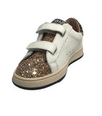 Scarpe bambino 2B12 sneaker con strap Babysuprime-W74 pelle bianco/leo ZS25QB07