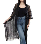 Poncho donna Liu Jo a rete lurex nero CS25LJ02 2A5001 T0300