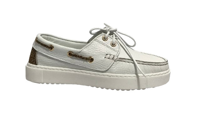 Scarpe donna Borbonese mocassino in pelle white/OP natural DS25BO04 91040022