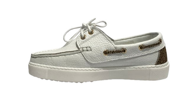 Scarpe donna Borbonese mocassino in pelle white/OP natural DS25BO04 91040022