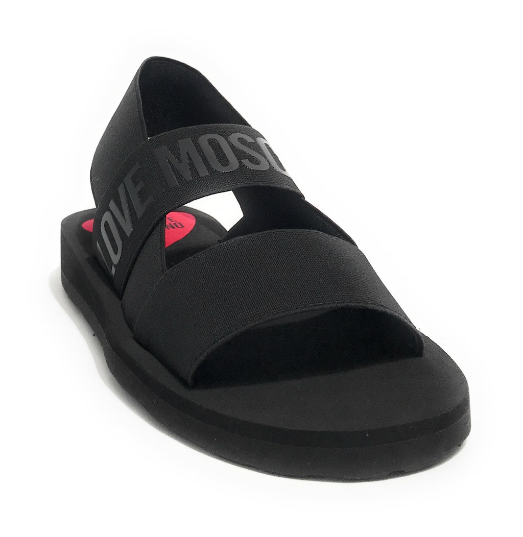 Sandalo donna Love Moschino in tessuto nero DS25MO08 JA16033