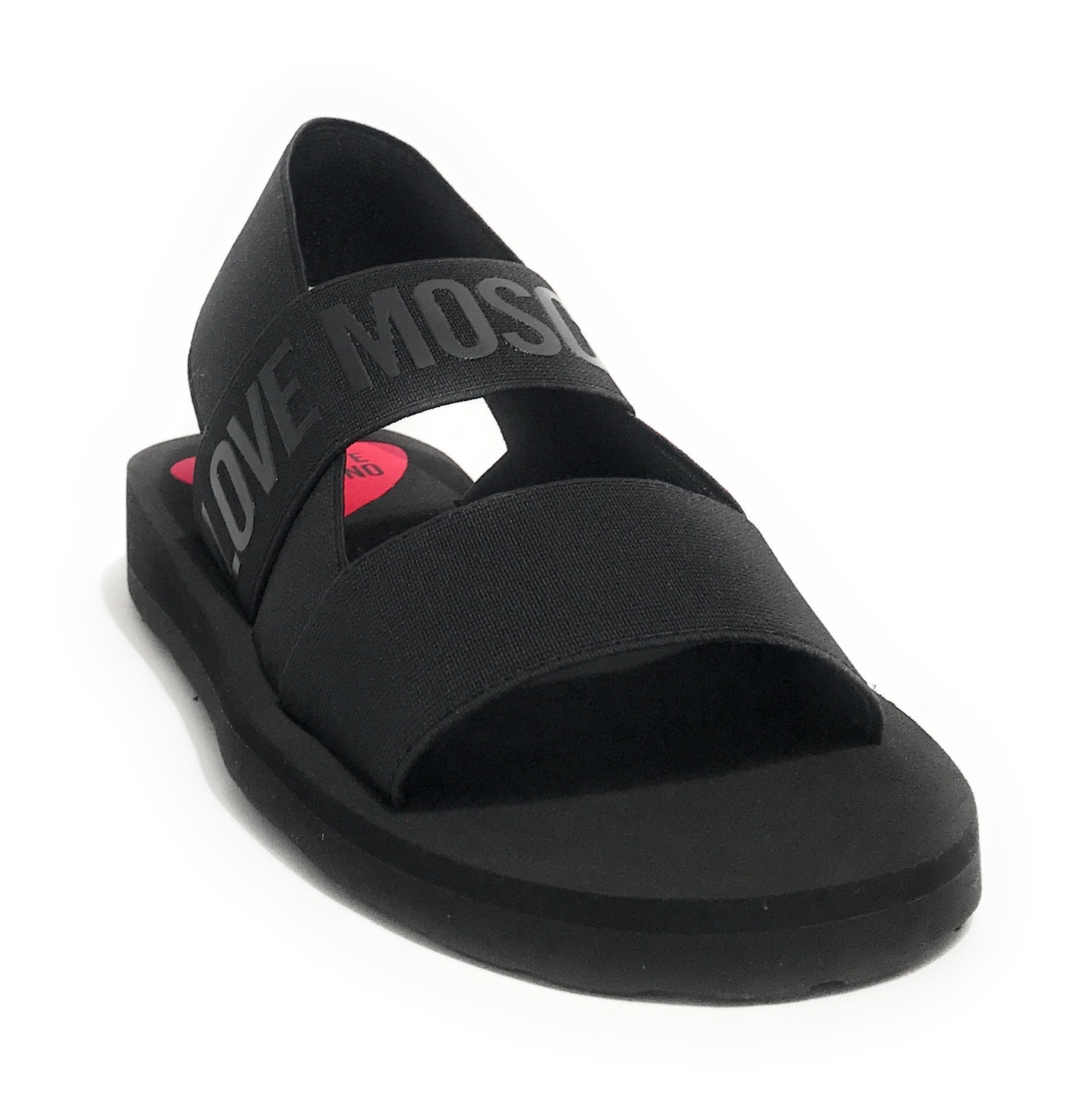 Sandalo donna Love Moschino in tessuto nero DS25MO08 JA16033