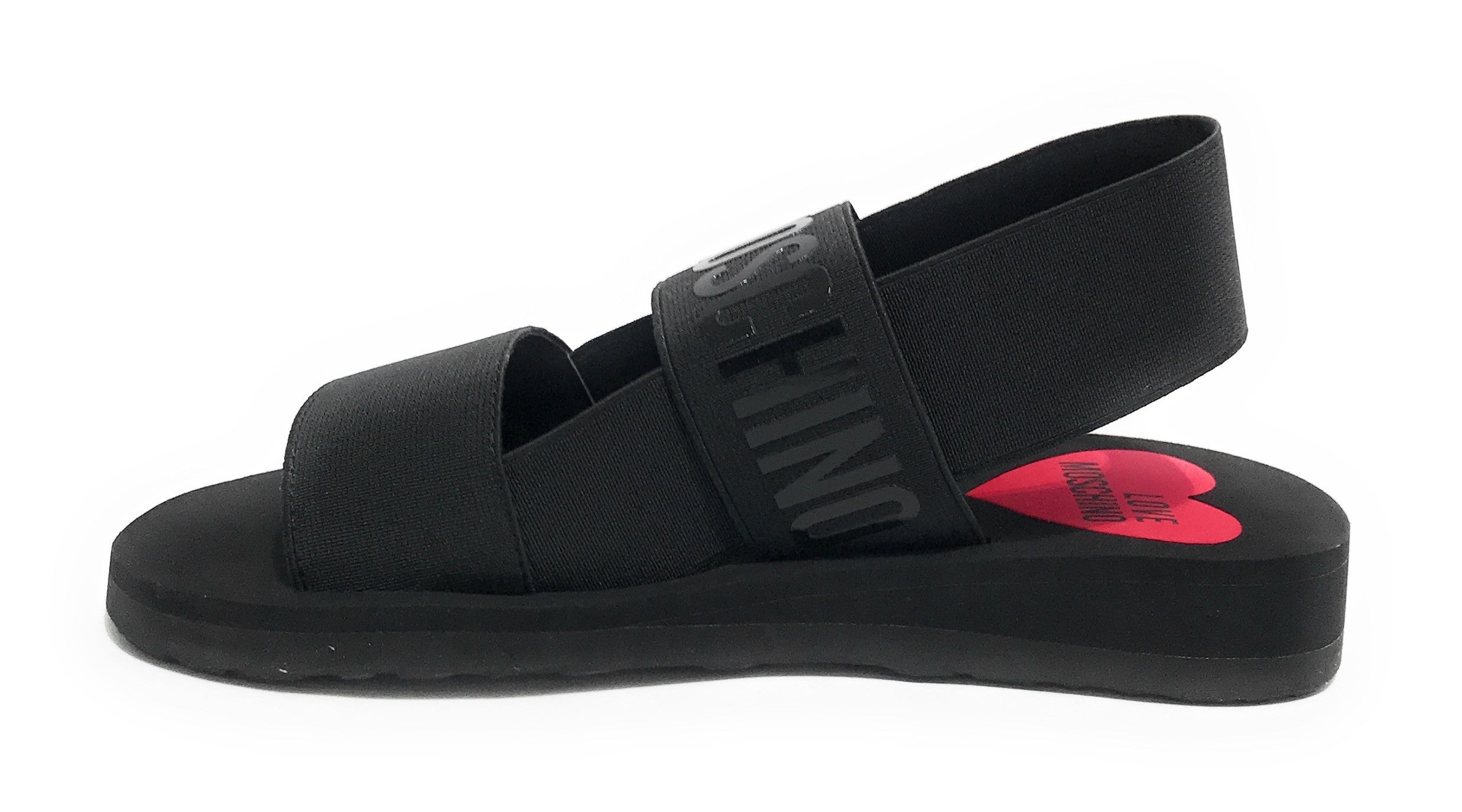 Sandalo donna Love Moschino in tessuto nero DS25MO08 JA16033