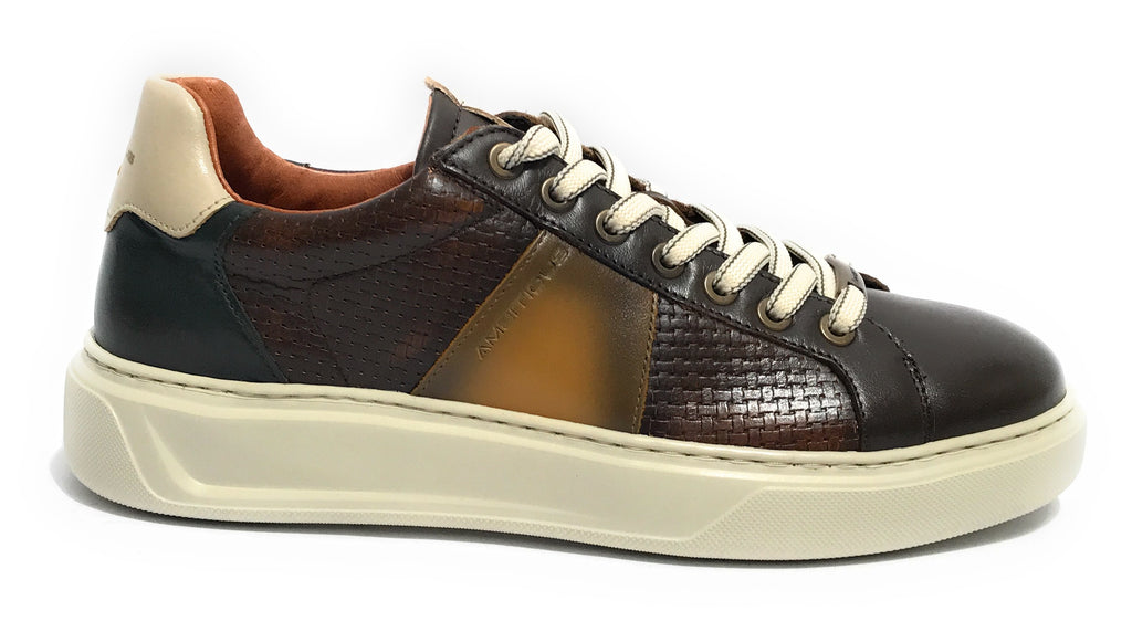 Scarpe uomo Ambitious 13296-6175AM sneaker  brown combi pelle US24AM19