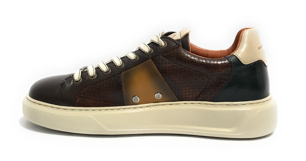 Scarpe uomo Ambitious 13296-6175AM sneaker  brown combi pelle US24AM19