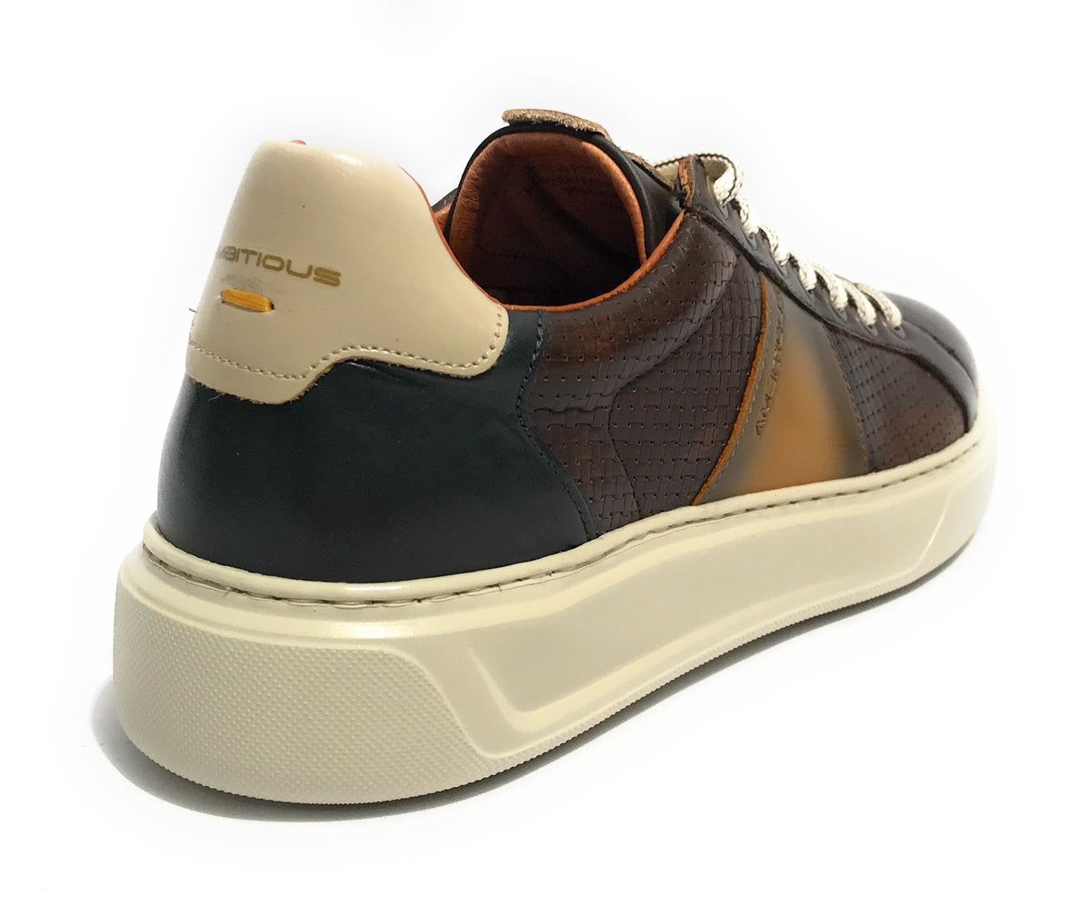 Scarpe uomo Ambitious 13296-6175AM sneaker  brown combi pelle US24AM19