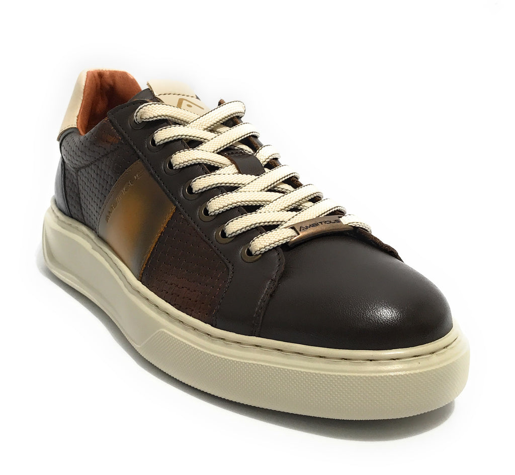 Scarpe uomo Ambitious 13296-6175AM sneaker  brown combi pelle US24AM19