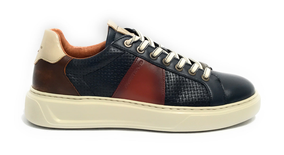 Scarpe uomo Ambitious 13296-6812AM sneaker  navy combi pelle US24AM20