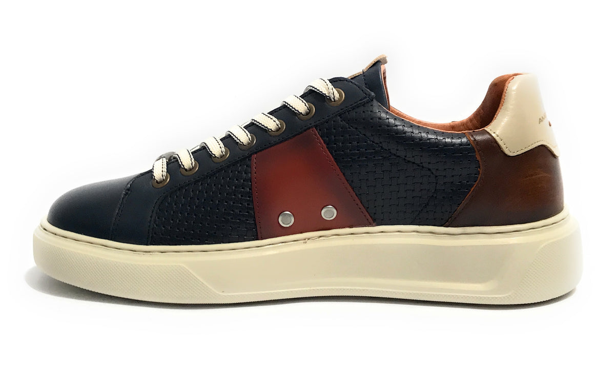 Scarpe uomo Ambitious 13296-6812AM sneaker  navy combi pelle US24AM20