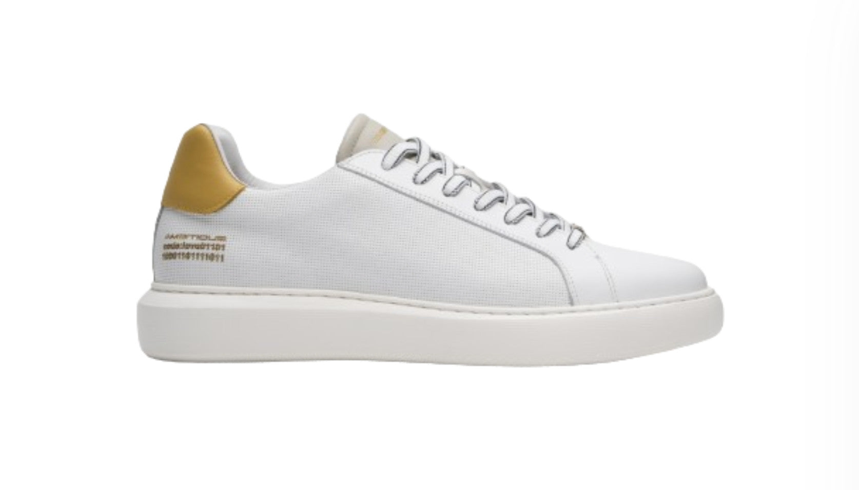 Scarpe uomo Ambitious 10634A-6949AM sneakers in pelle bianco / beige fondo alto US24AM16