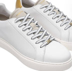Scarpe uomo Ambitious 10634A-6949AM sneakers in pelle bianco / beige fondo alto US24AM16