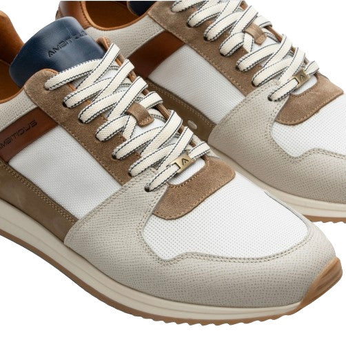 Scarpe uomo Ambitious 11240 sneaker running grey/ white/ camel US24AM09