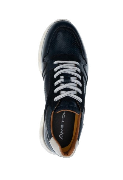 Scarpe uomo Ambitious 13448A sneakers in pelle blu navy US24AM06