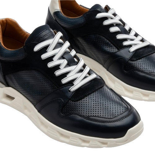 Scarpe uomo Ambitious 13448A sneakers in pelle blu navy US24AM06