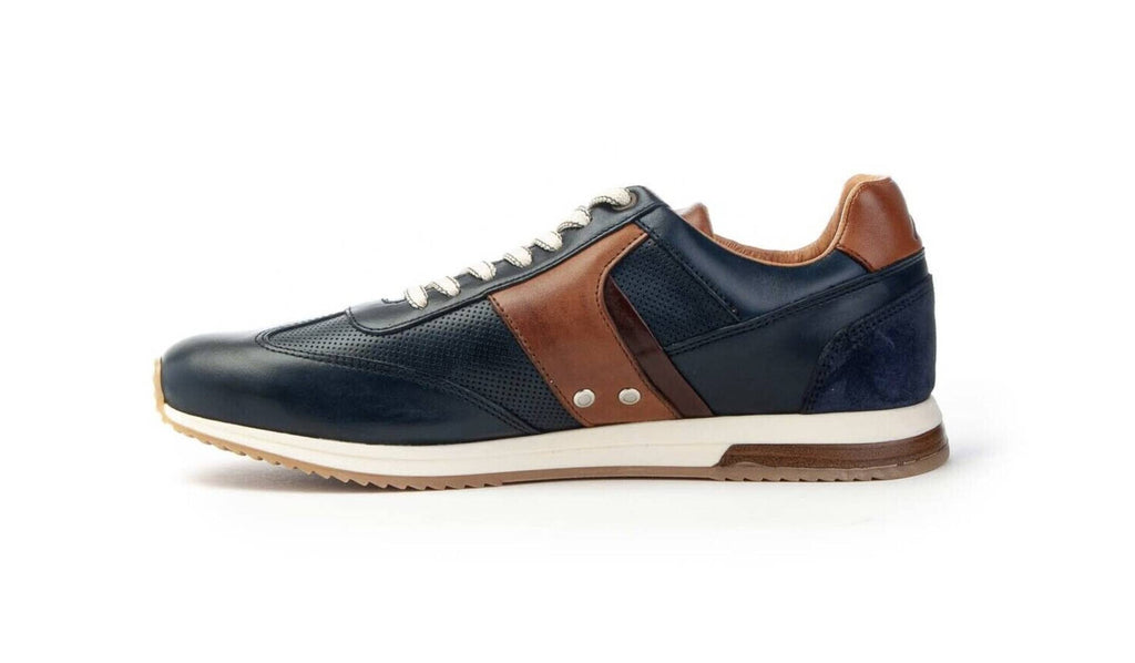 Scarpe uomo Ambitious 11319 sneaker running blu navy pelle US24AM04