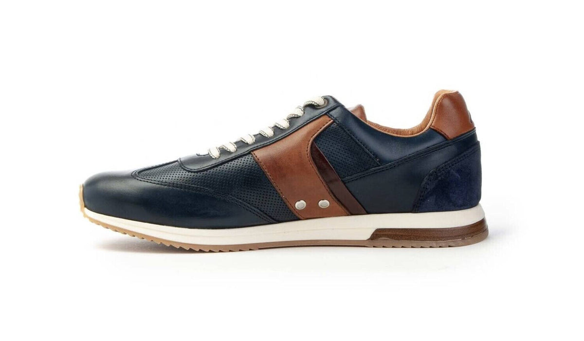Scarpe uomo Ambitious 11319 sneaker running blu navy pelle US24AM04