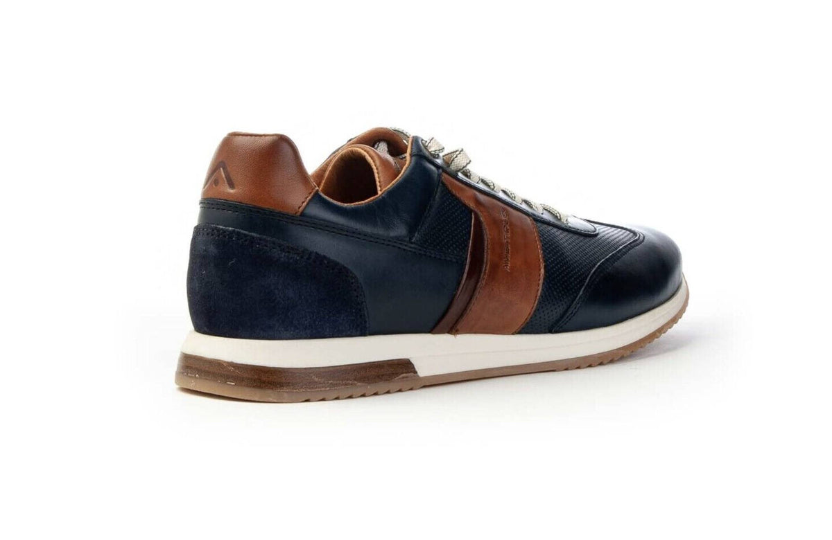 Scarpe uomo Ambitious 11319 sneaker running blu navy pelle US24AM04