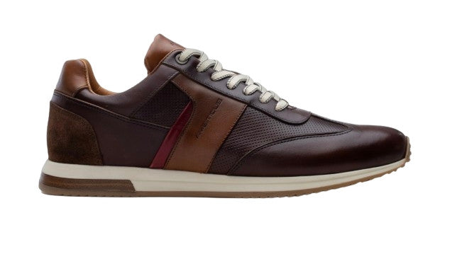 Scarpe uomo Ambitious 11319 sneaker running testa di moro pelle US24AM05