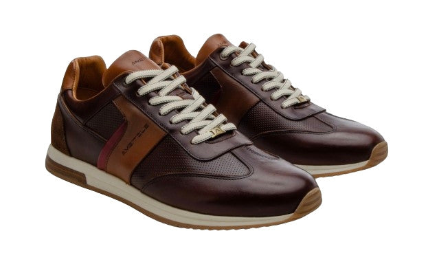 Scarpe uomo Ambitious 11319 sneaker running testa di moro pelle US24AM05