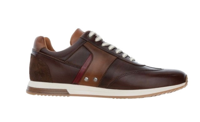 Scarpe uomo Ambitious 11319 sneaker running testa di moro pelle US24AM05